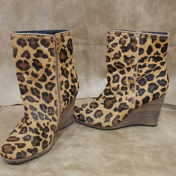 Leopard  wedge ankle boots - Picture 2 of 7
